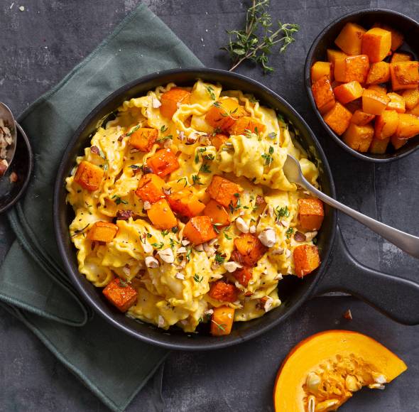 Bandnudeln mit Kürbismascarponesoße