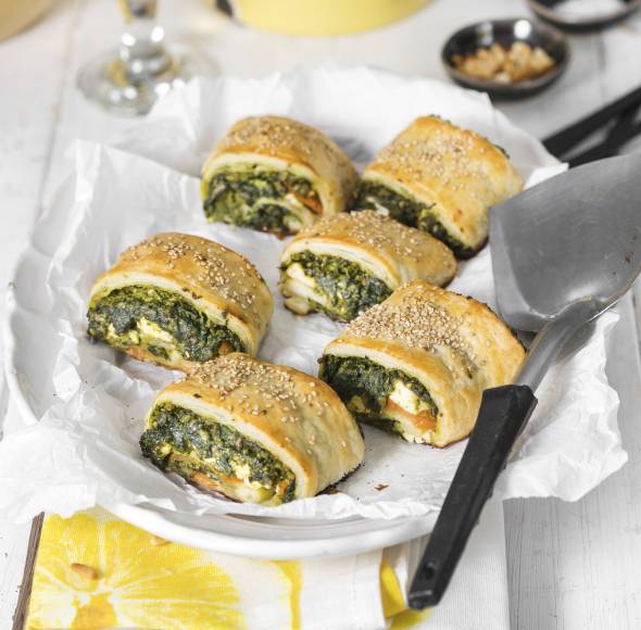 Blätterteigteilchen mit Spinat