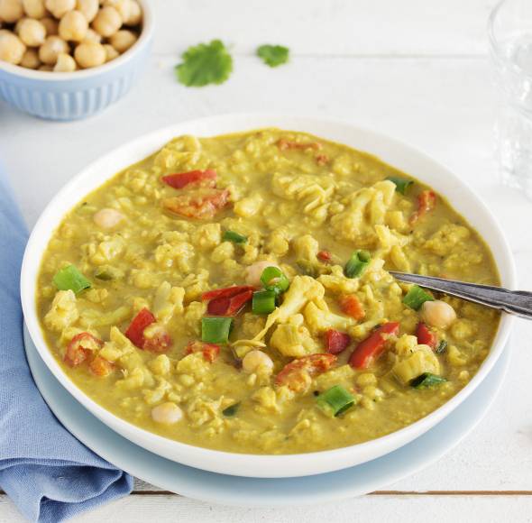 Blumenkohlcurry mit Kichererbsen