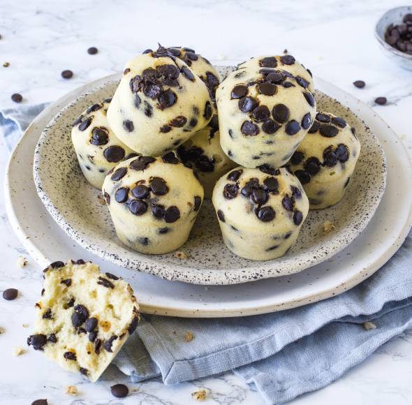 Gedämpfte Muffins mit Schokolade