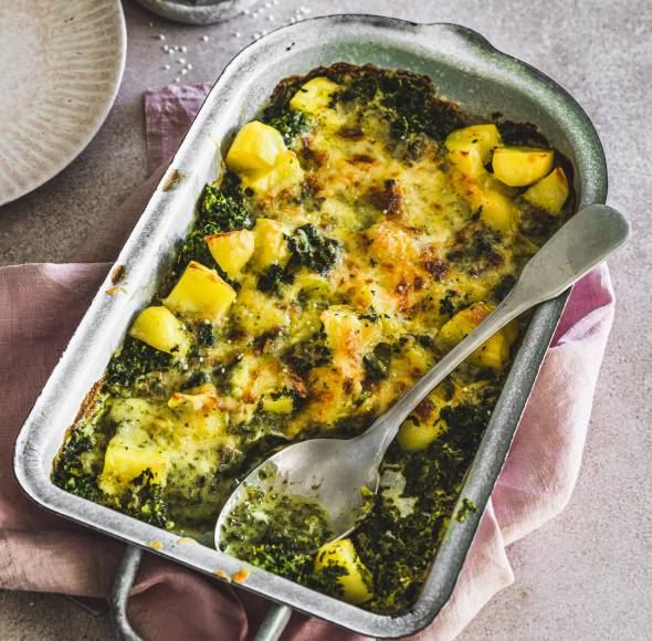 Grünkohlauflauf mit Kartoffeln