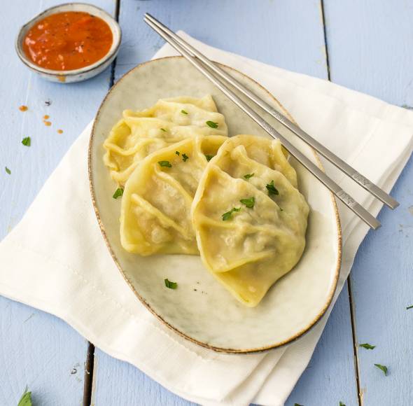 Hackfleisch-Dumplings mit Süßsauer-Soße