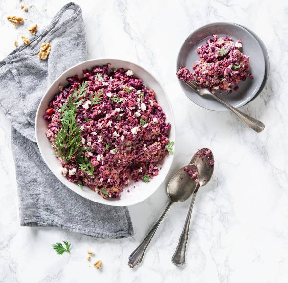 Herbstsalat mit Feta