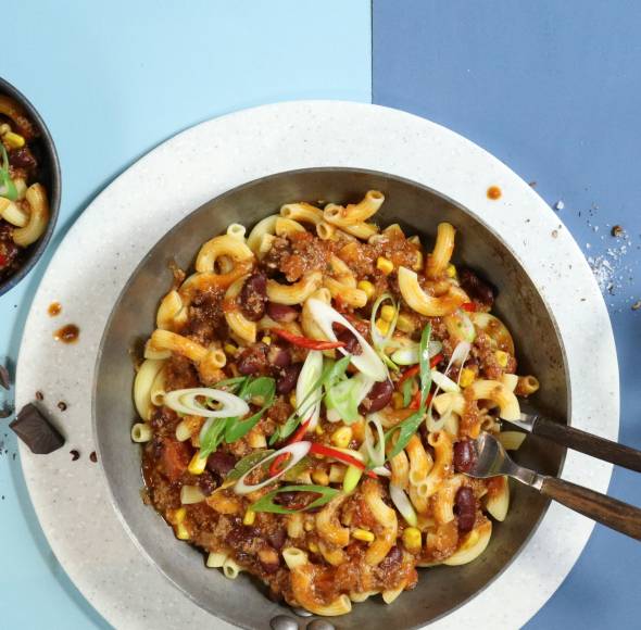Mexikanischer Hackfleisch-Pasta-Topf