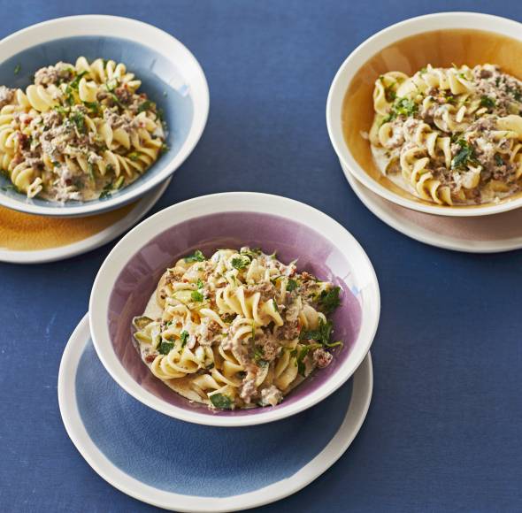 Nudeln mit Frischkäsesauce