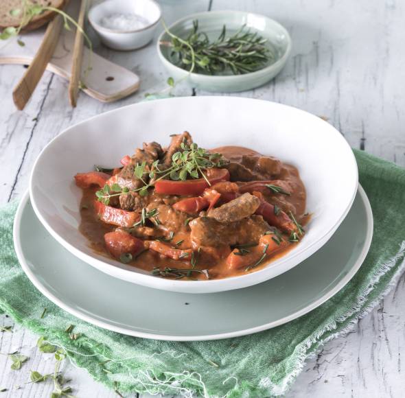 Rindergeschnetzeltes mit Paprika