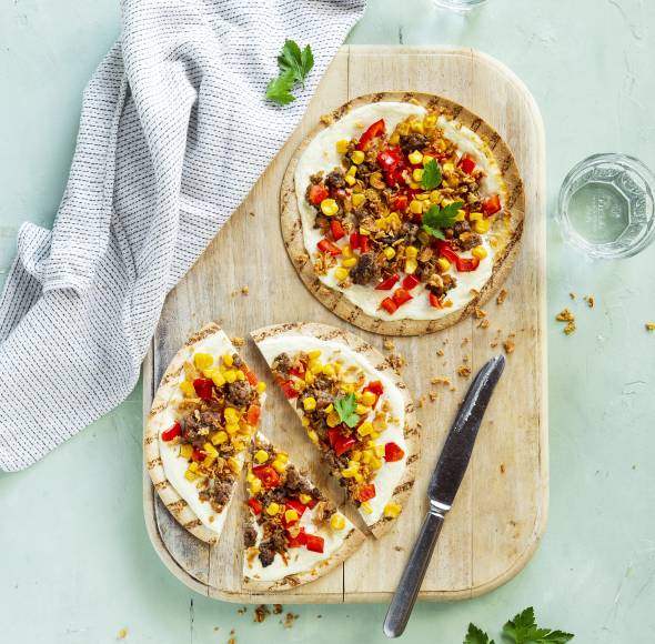 Schneller Flammkuchen à la Mexiko