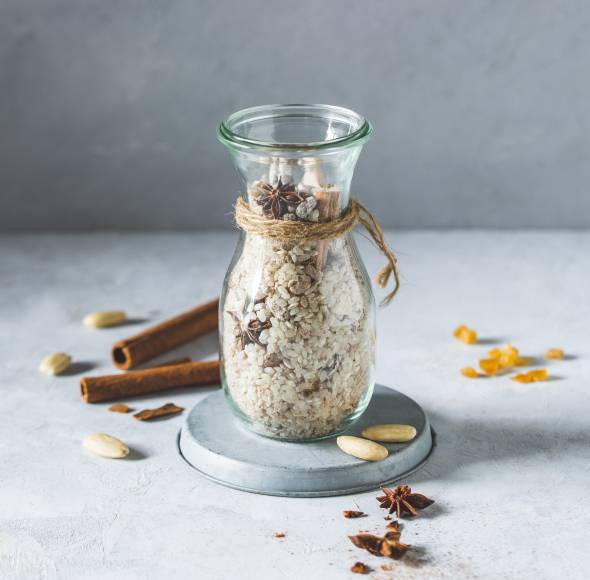 Stollen-Milchreis-Mischung