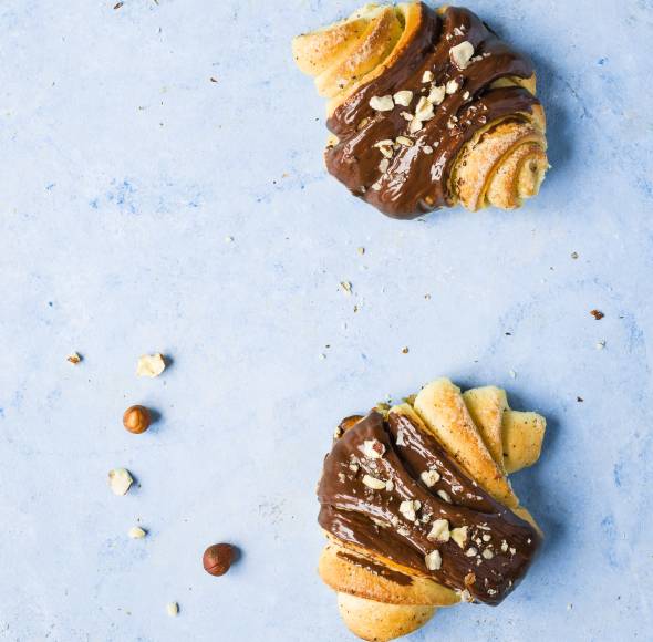 Vanille-Franzbrötchen mit Glasur
