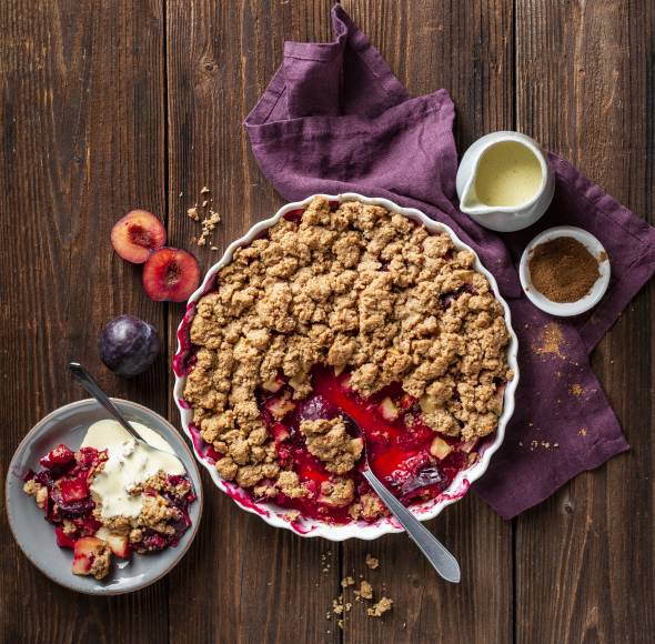 Apfel-Pflaumen-Crumble mit dem Monsieur Cuisine