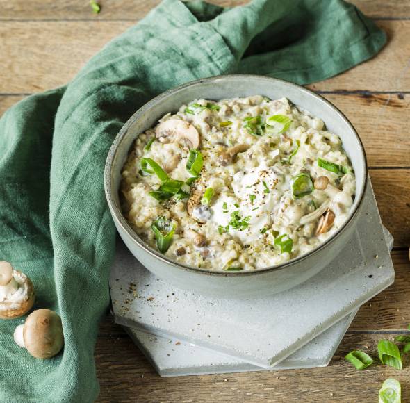 Graupentopf mit Pilzen