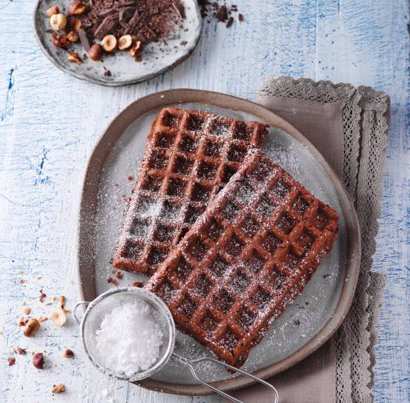 Haselnuss-Schoko-Waffeln