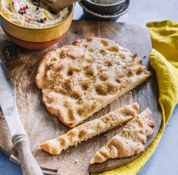 Kichererbsenfladenbrot Hummus