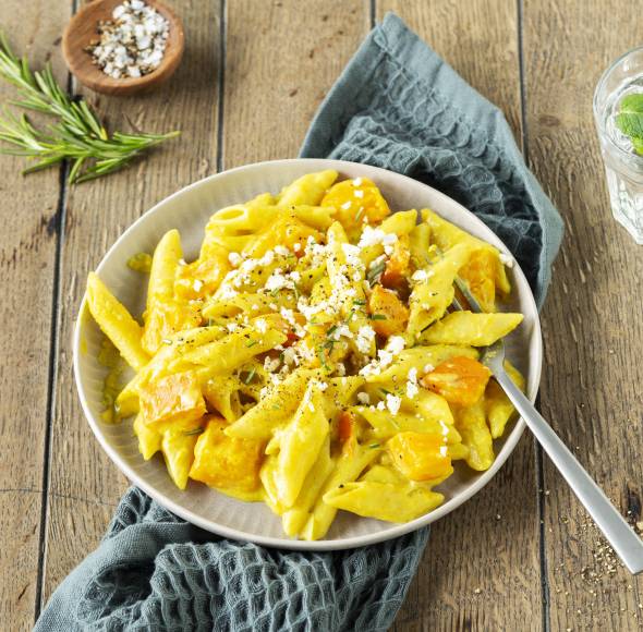 One-Pot-Pasta mit Kürbis