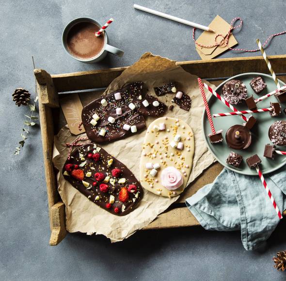 Schokolade mit bunten Toppings