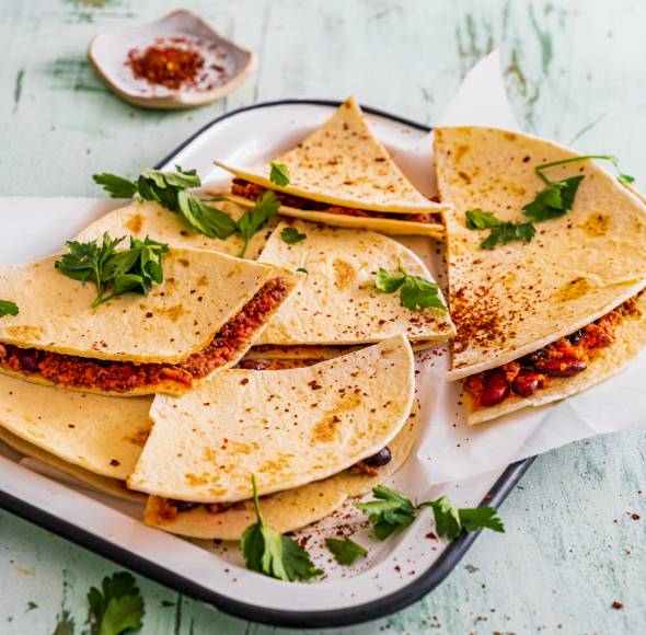 Quesadillas mit Hackfleisch-Käse-Füllung