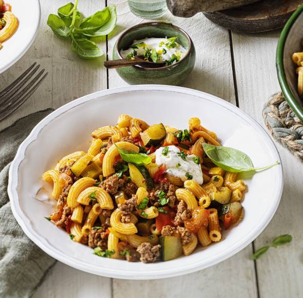 Hackpfanne mit Gemüse