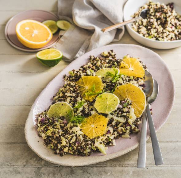 Linsensalat mit Zitrusfrüchten