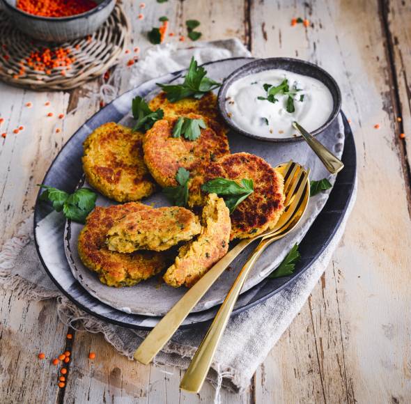 Rote-Linsen-Bratlinge