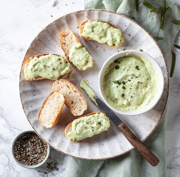 Käsecreme mit Bärlauch