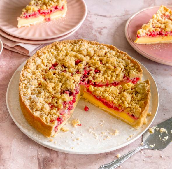 Johannisbeerkuchen mit Streuseln