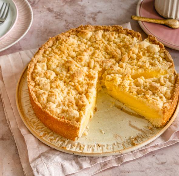 Streuselkuchen mit Pudding