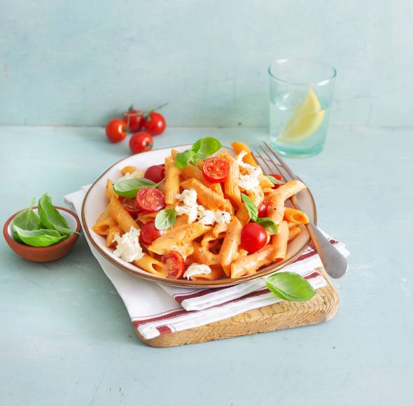 One-Pot-Penne Tomate-Mozzarella