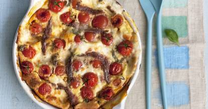 Ofenpfannkuchen mit Tomate Mozzarella