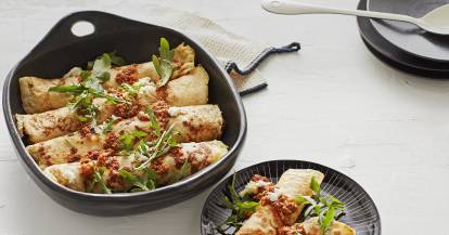 Pfannkuchen mit Bolognese Füllung