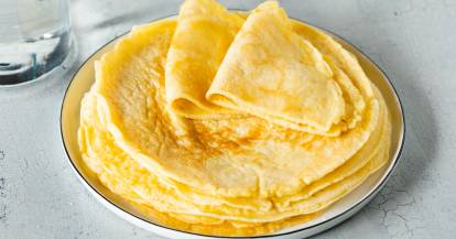 Pfannkuchen ohne Milch mit Mineralwasser