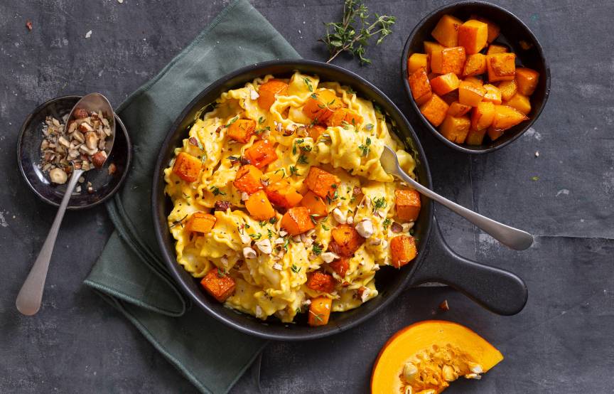 Bandnudeln mit Kürbismascarponesoße