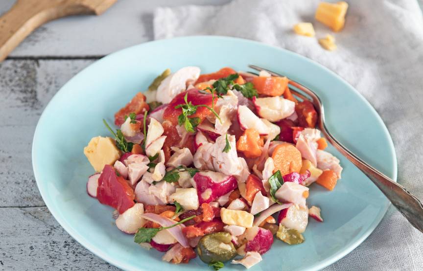 Bunter Käse-Wurst-Salat