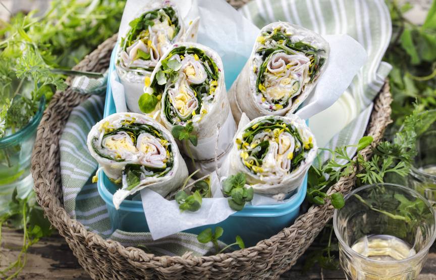 Geflügel-Wraps mit Radieschencreme