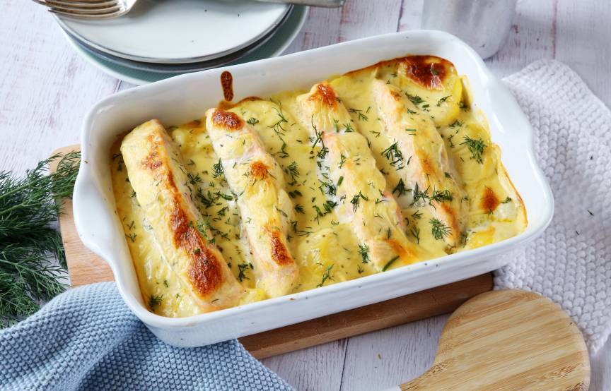 Lachs-Sahne-Gratin
