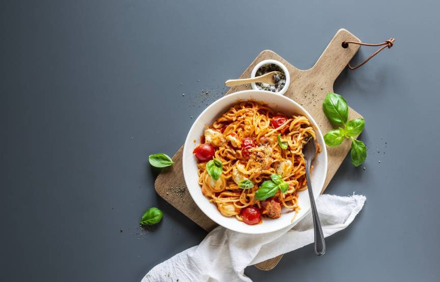One-Pot-Spaghetti Tomate-Mozzarella