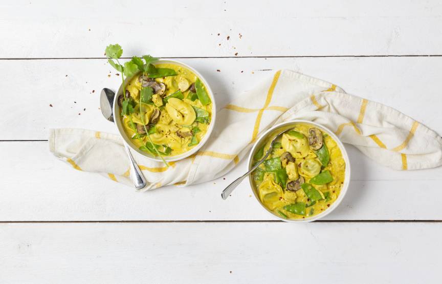Tortellini mit Hähnchen in Sahnesoße