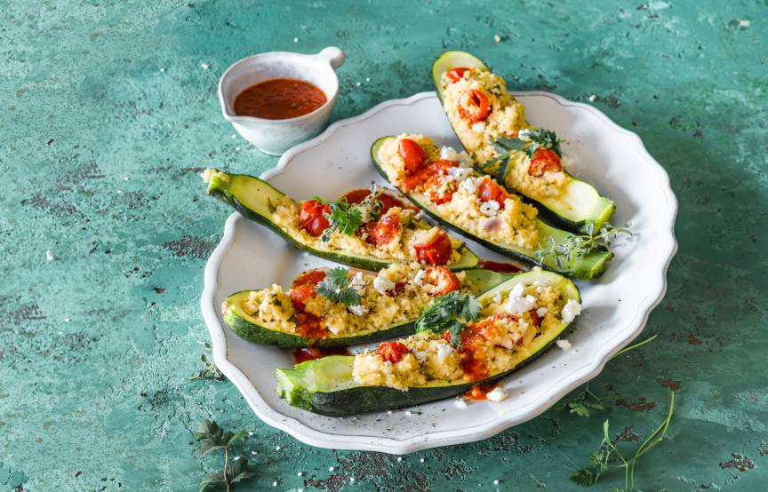 Gefüllte Zucchini mit Couscous