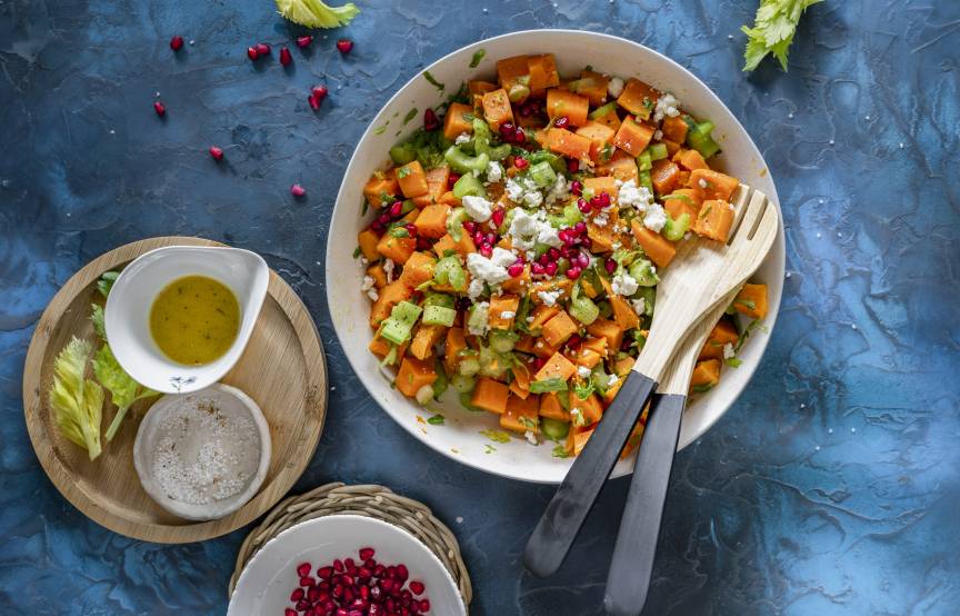 Lauwarmer Süßkartoffelsalat