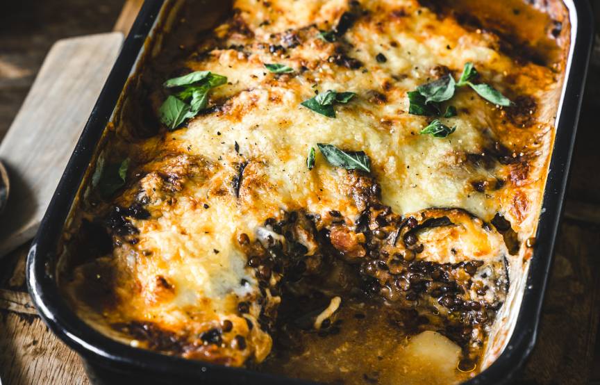 Linsen-Moussaka