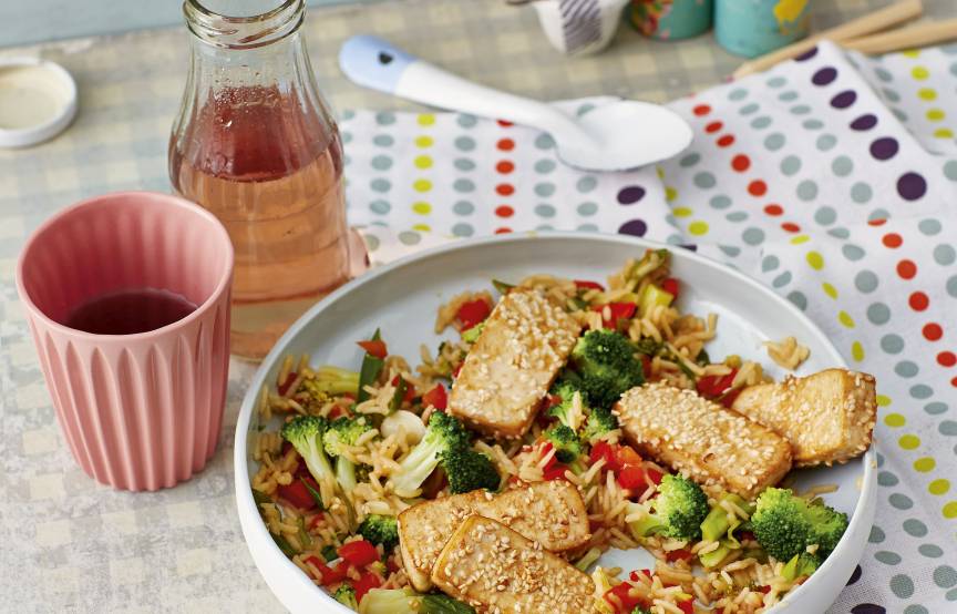 One-Pot-Reis mit Sesamtofu