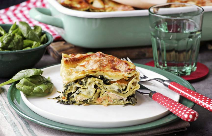 Spinat-Lachs-Lasagne