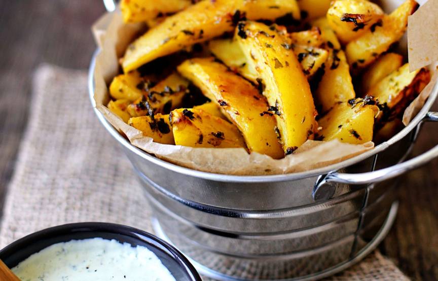 Potato Wedges mit Sour Cream