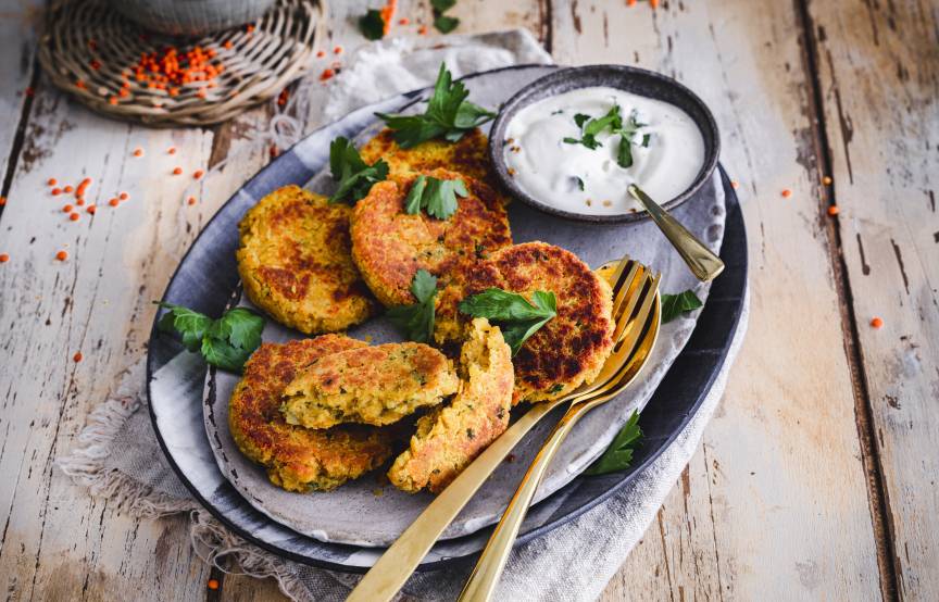 Rote-Linsen-Bratlinge