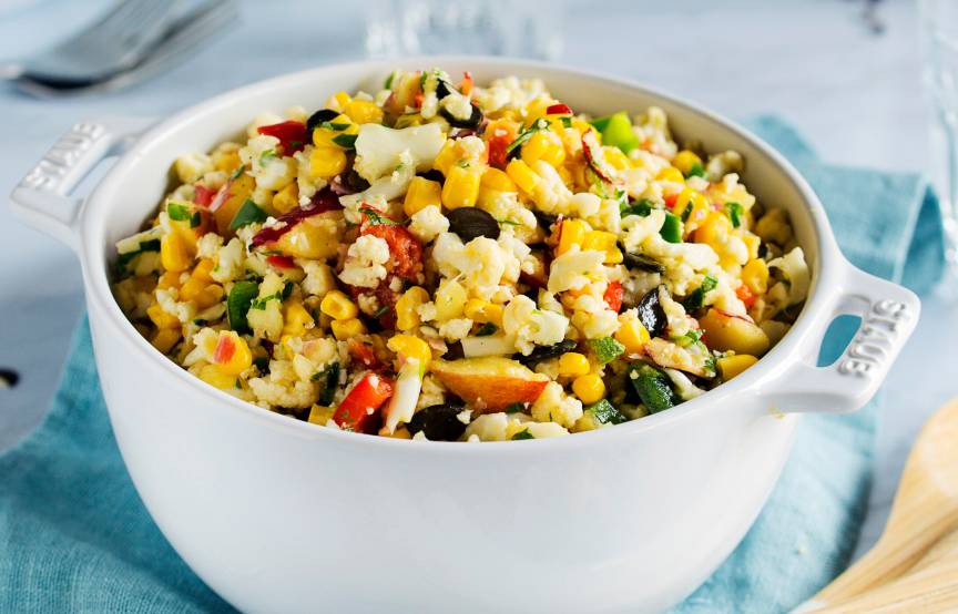 Blitz-Blumenkohlsalat mit Mais