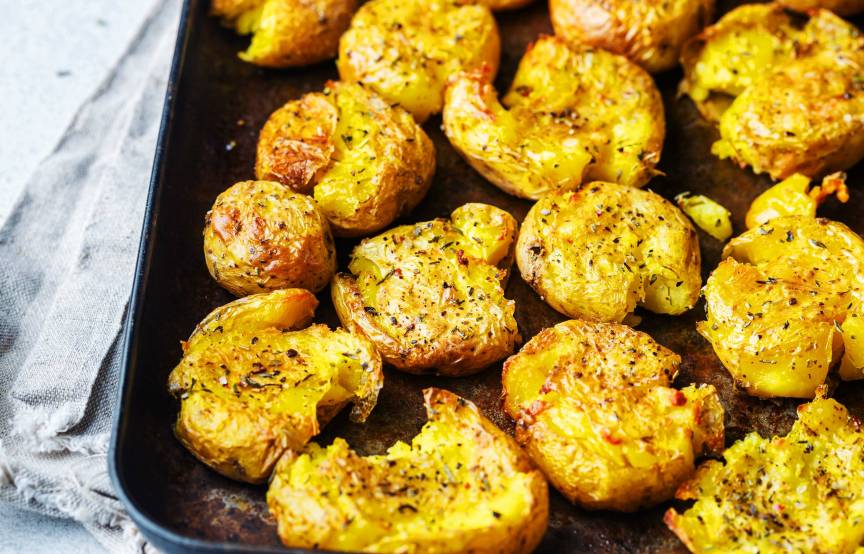 Smashed Potatoes mit Knoblauch