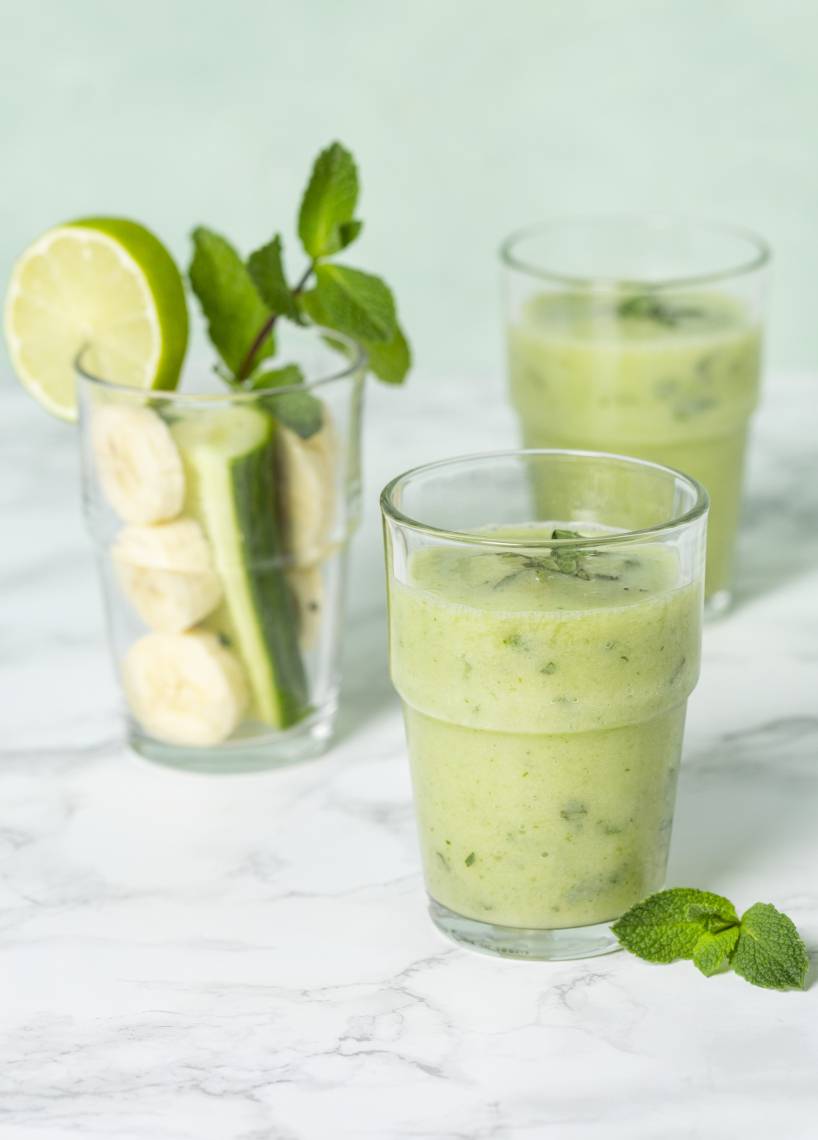 Erfrischender Gurken-Minz-Shake