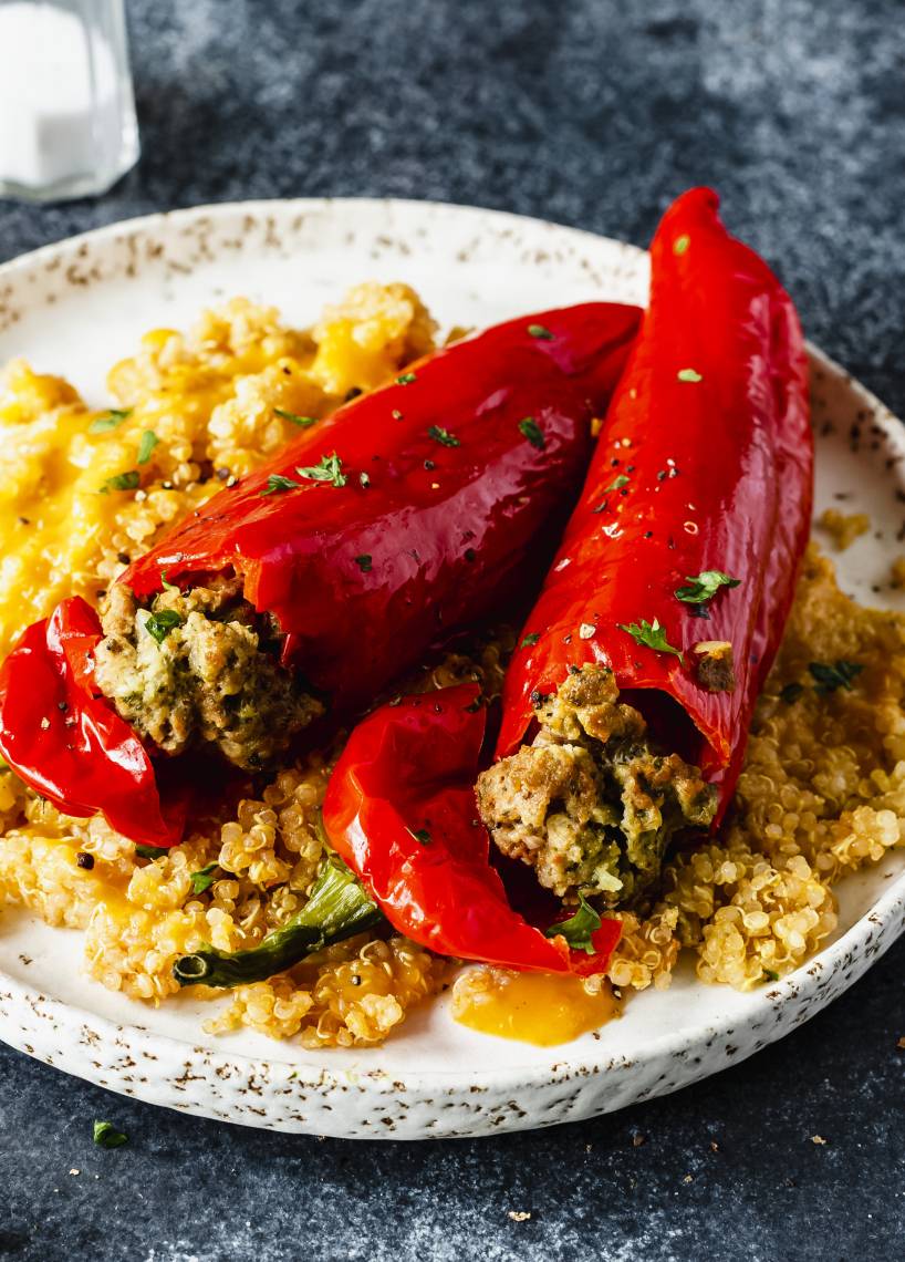 Gefüllte Spitzpaprika mit Hackfleisch und Quinoa