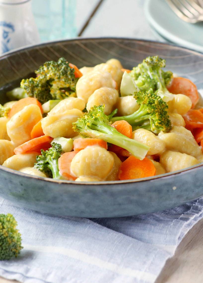 Gnocchi und Gemüse in Gorgonzolasoße