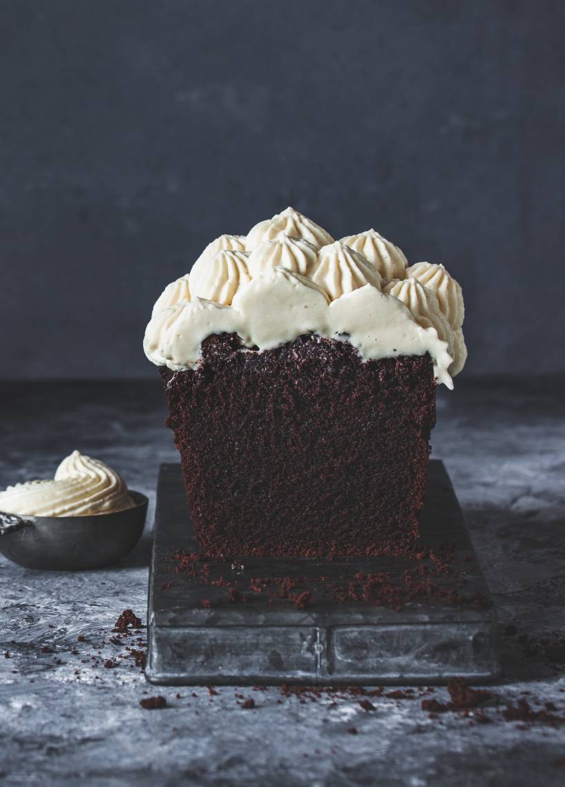 Guiness-Kuchen mit Mascarpone-Kaffee-Topping