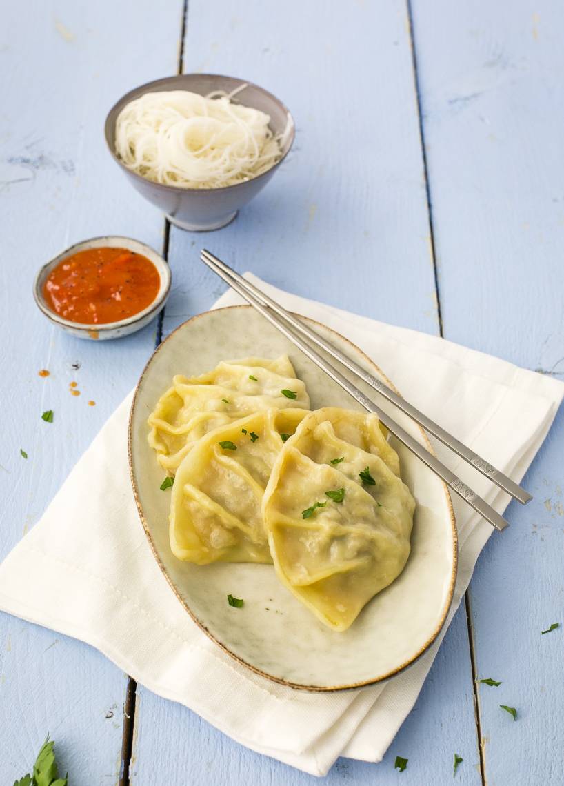 Hackfleisch-Dumplings mit Süßsauer-Soße
